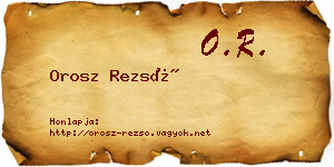 Orosz Rezső névjegykártya