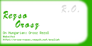 rezso orosz business card